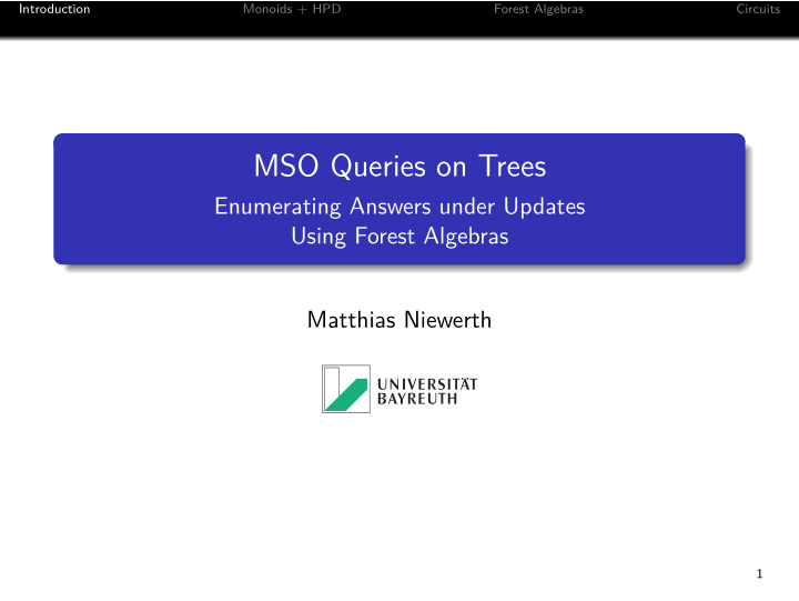 mso queries on trees