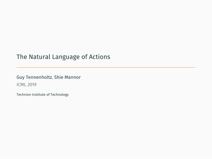 the natural language of actions