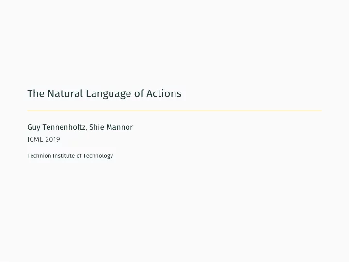 the natural language of actions
