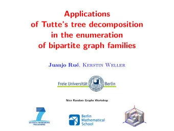 Applications  of Tuttes tree decomposition  in the enumeration  of bipartite graph families