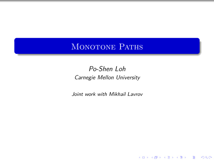 monotone paths