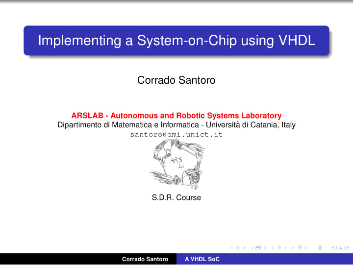 implementing a system on chip using vhdl