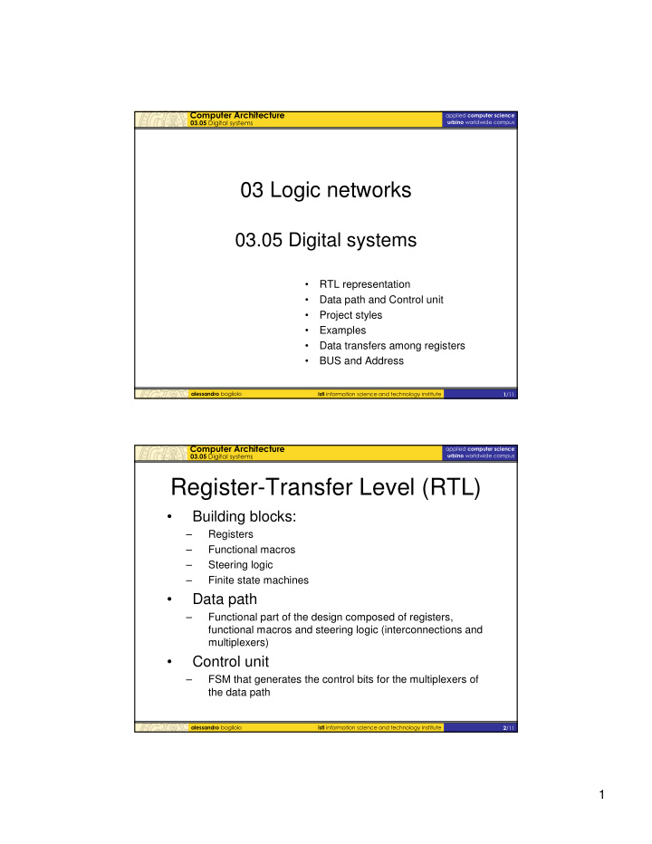 register transfer level rtl