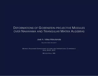 G ORENSTEIN - PROJECTIVE MODULES OVER N AKAYAMA ALGEBRAS From now on we assume that  is a
