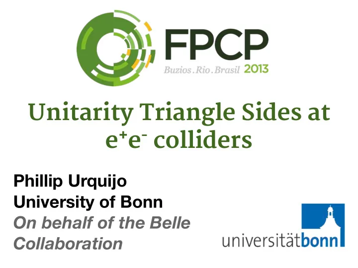 unitarity triangle sides at e e colliders