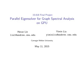 Parallel Eigensolver for Graph Spectral Analysis  on GPU  Yimin Liu  Heran Lin