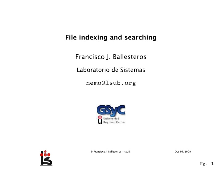 file indexing and searching