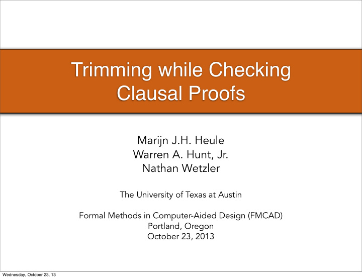 trimming while checking clausal proofs