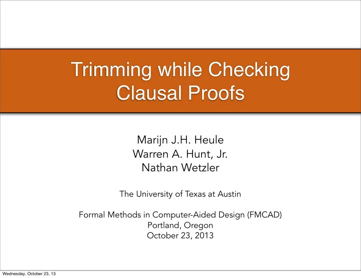 trimming while checking clausal proofs