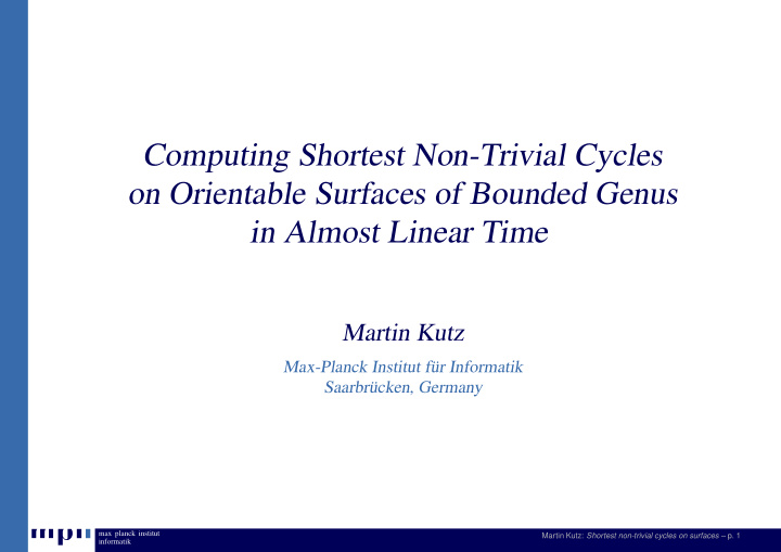 computing shortest non trivial cycles on orientable