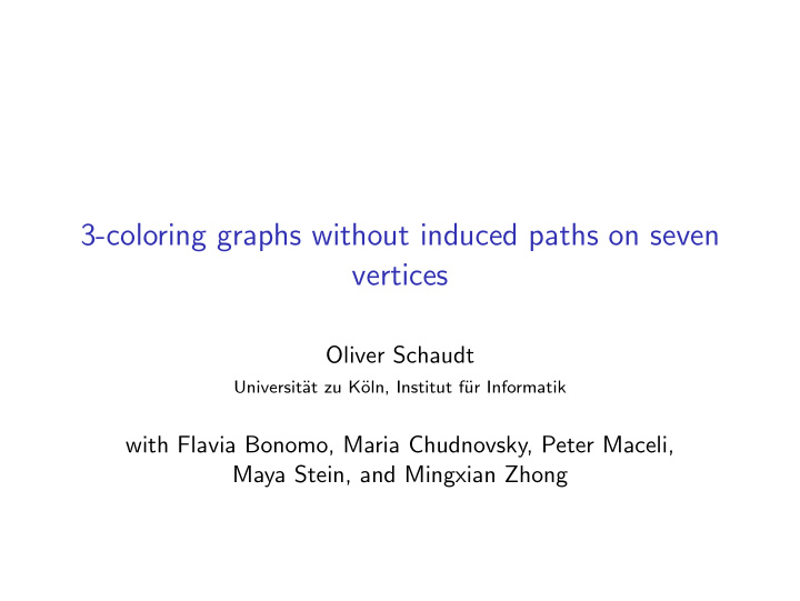 3 coloring graphs without induced paths on seven vertices
