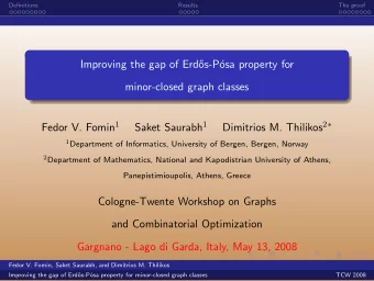 Improving the gap of Erd  os-P  osa property for  minor-closed graph classes Fedor V. Fomin 1