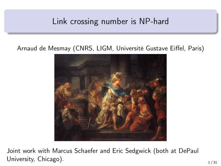 link crossing number is np hard