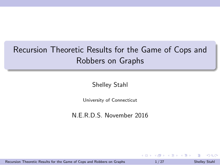 recursion theoretic results for the game of cops and