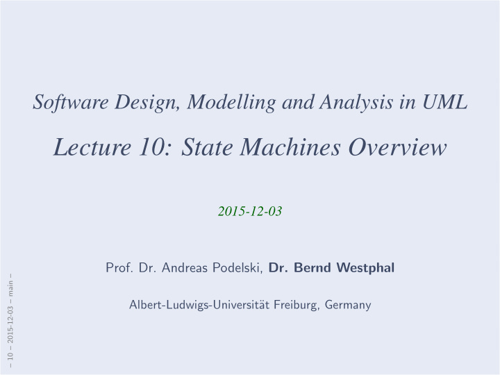 lecture 10 state machines overview