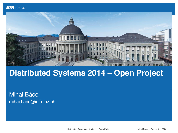 distributed systems 2014 open project