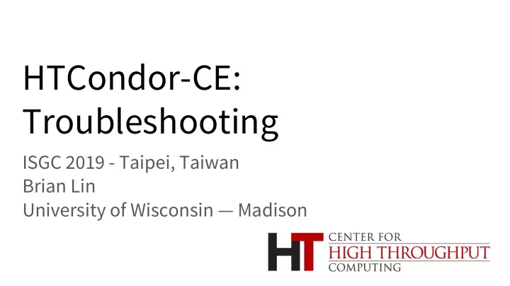 htcondor ce troubleshooting