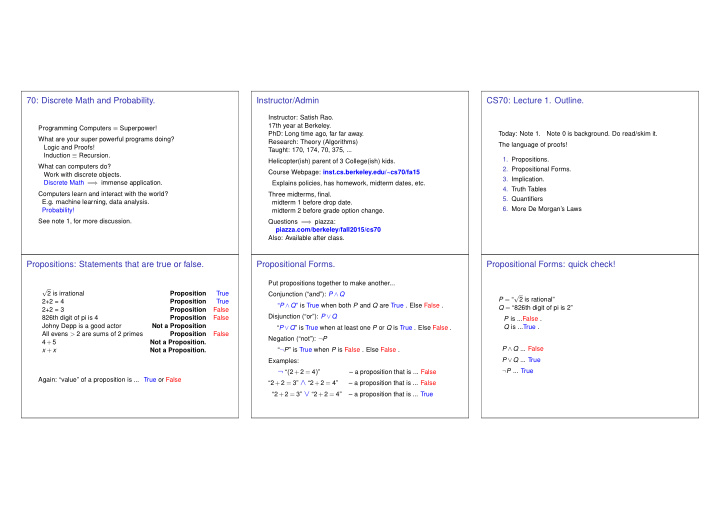 70 discrete math and probability instructor admin cs70