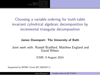 Choosing a variable ordering for truth-table  invariant cylindrical algebraic decomposition by