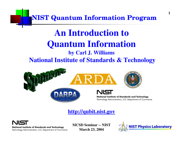 an introduction to quantum information