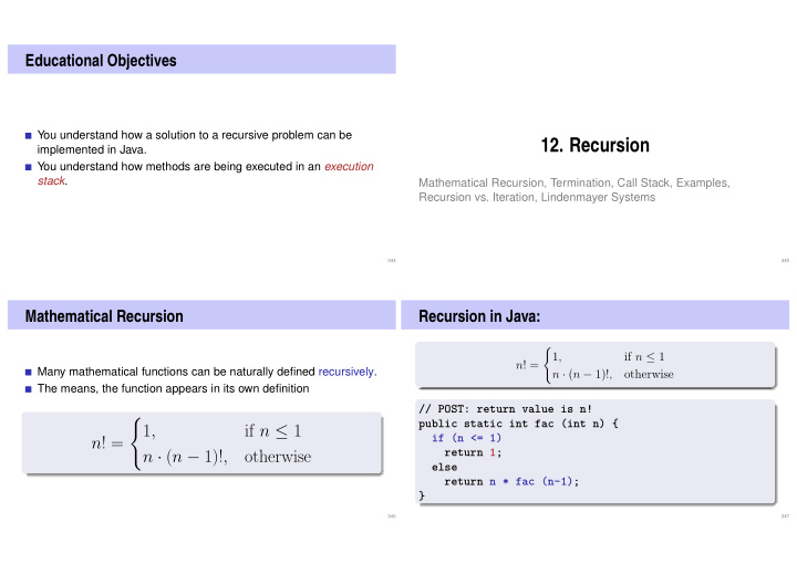 12 recursion