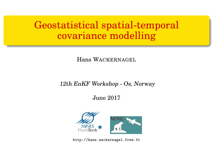 geostatistical spatial temporal covariance modelling