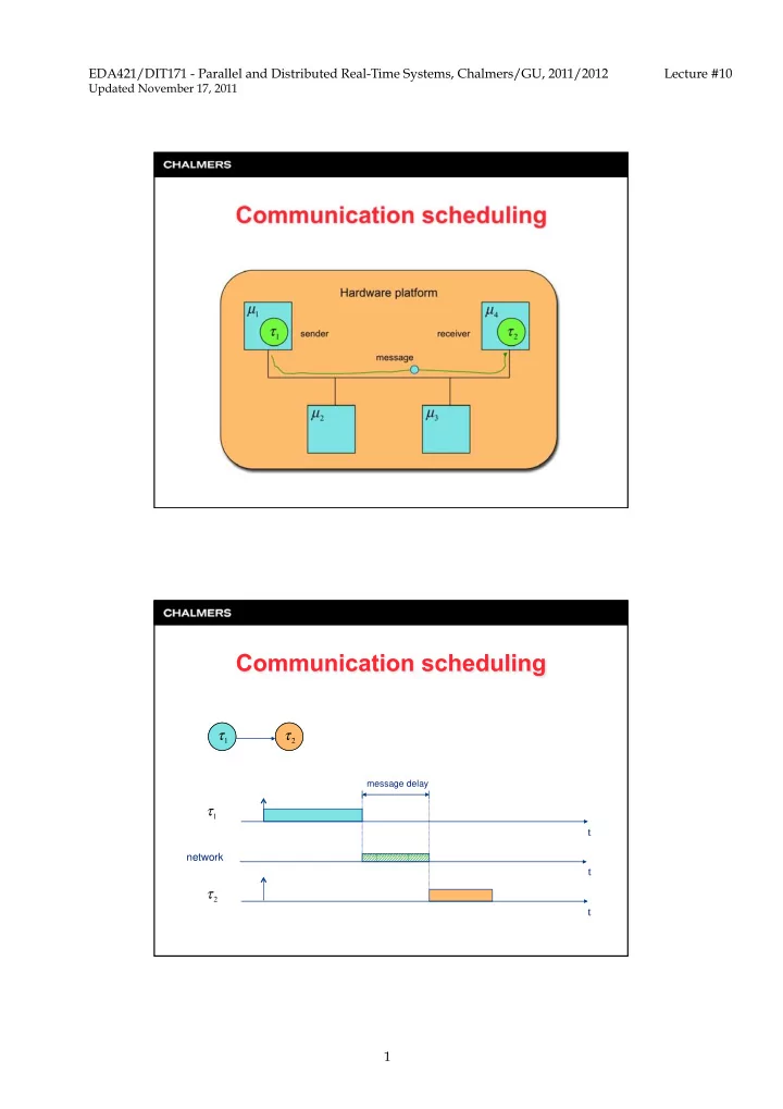 eda421 dit171 parallel and distributed real time systems