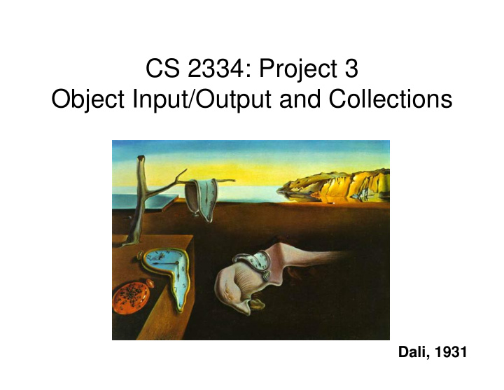 cs 2334 project 3 object input output and collections