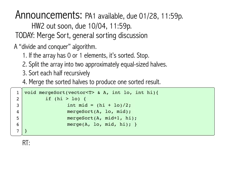 solving recurrences