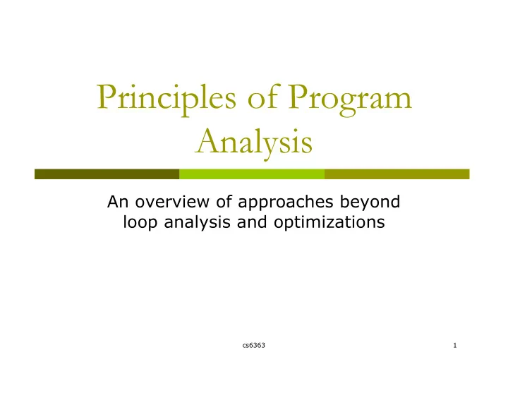 principles of program analysis