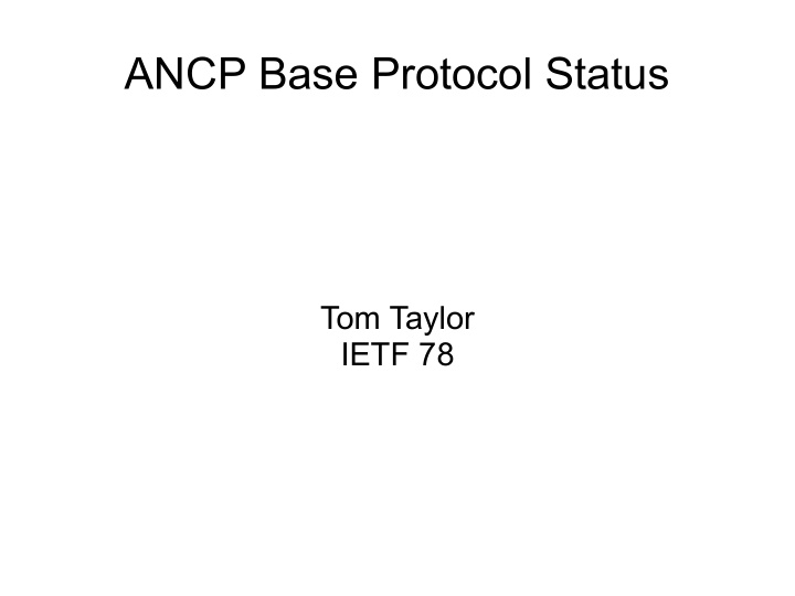 ancp base protocol status
