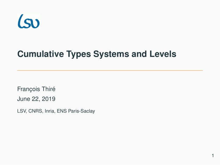 cumulative types systems and levels