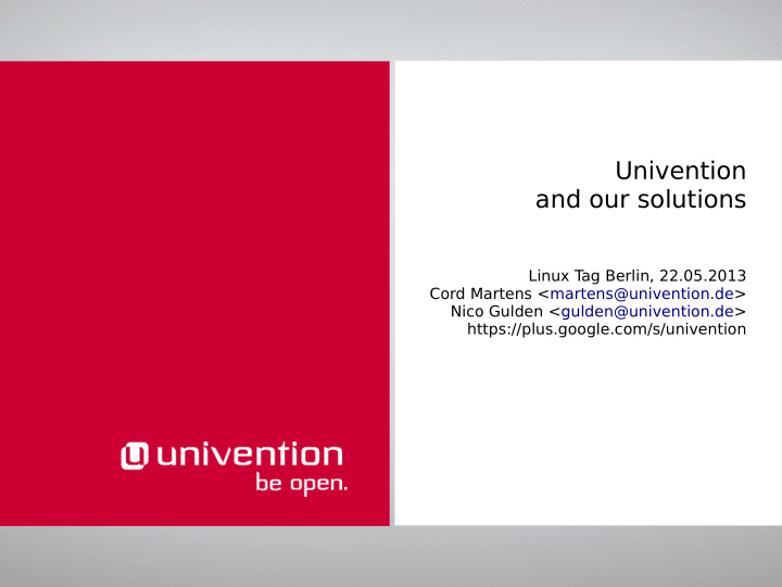 univention and our solutions