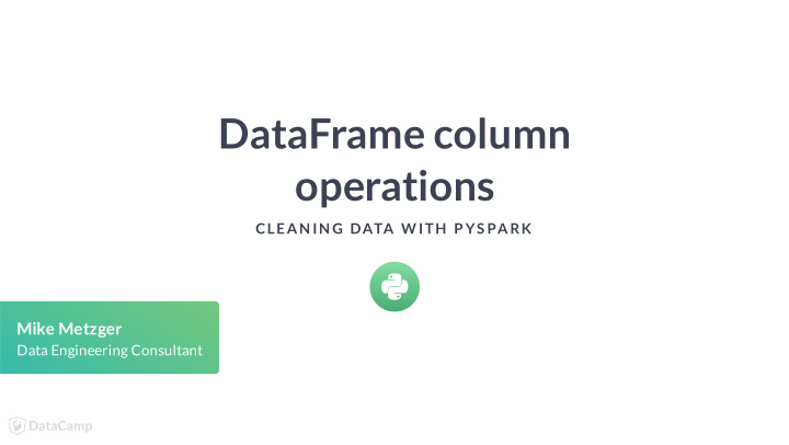 dataframe column operations
