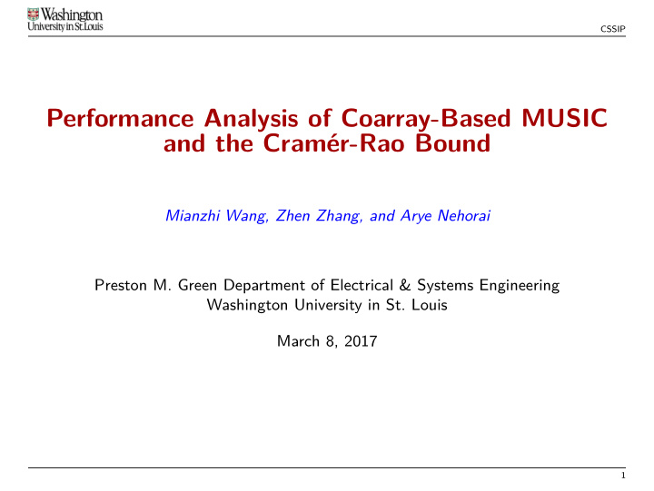 performance analysis of coarray based music and the cram