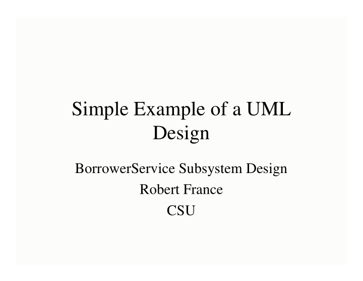 simple example of a uml design