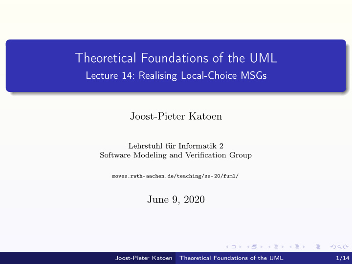 theoretical foundations of the uml