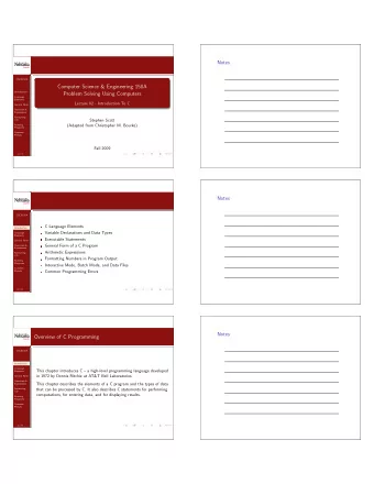 Computer Science &amp; Engineering 150A  Introduction  Problem Solving Using Computers  Language