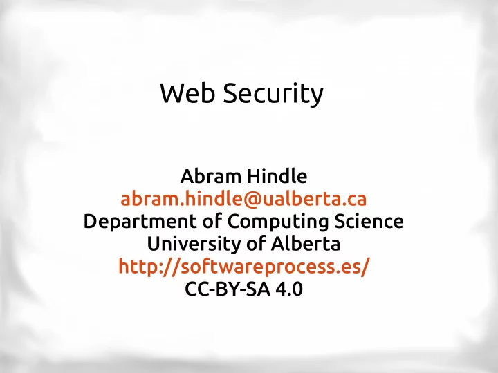web security