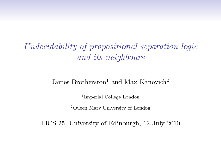 undecidability of propositional separation logic and its