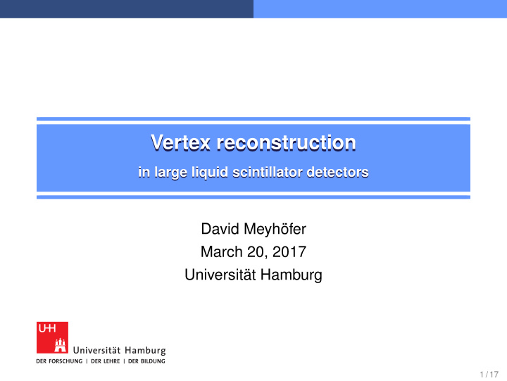vertex reconstruction vertex reconstruction