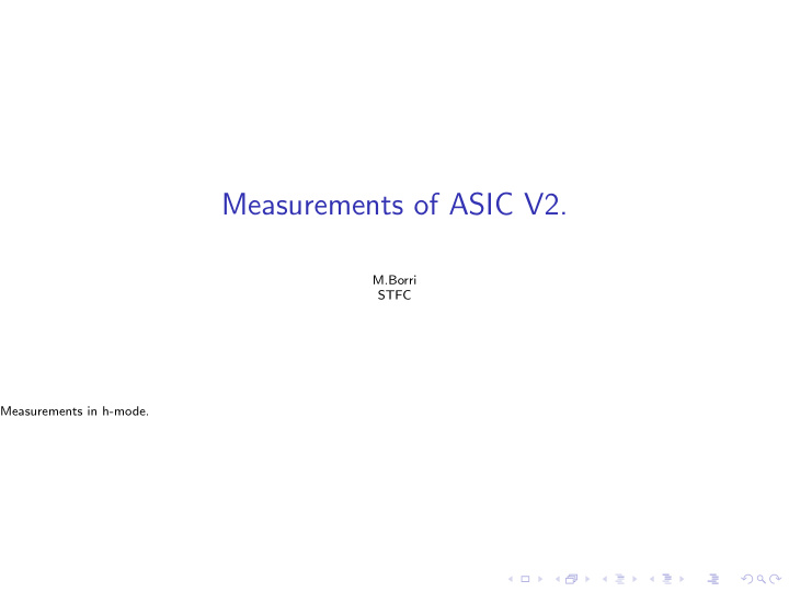measurements of asic v2