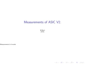Measurements of ASIC V2.  M.Borri  STFC  Measurements in h-mode.  Overview.  Test01    GOAL: