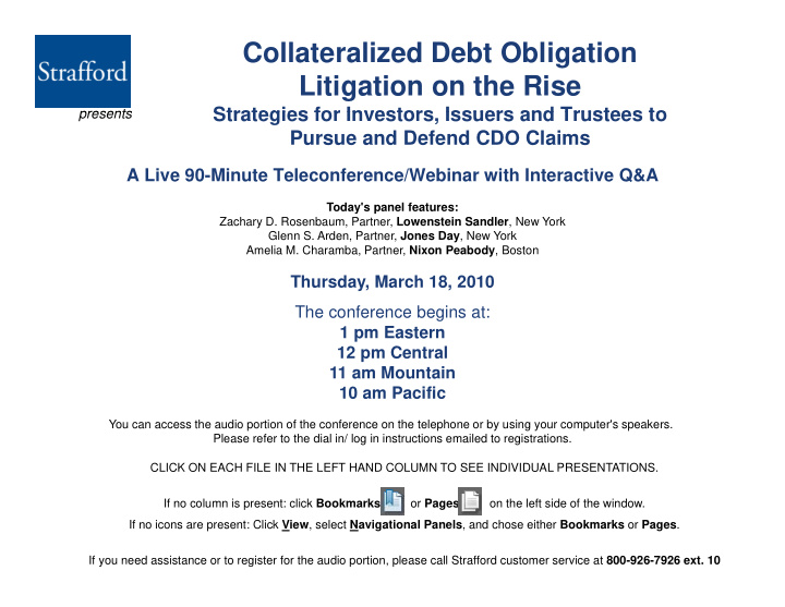 collateralized debt obligation litigation on the rise