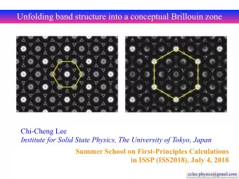 Unfolding band structure into a conceptual Brillouin zone  Chi-Cheng Lee  Institute for Solid State