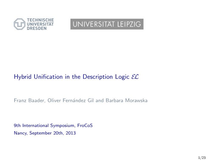 hybrid unification in the description logic el