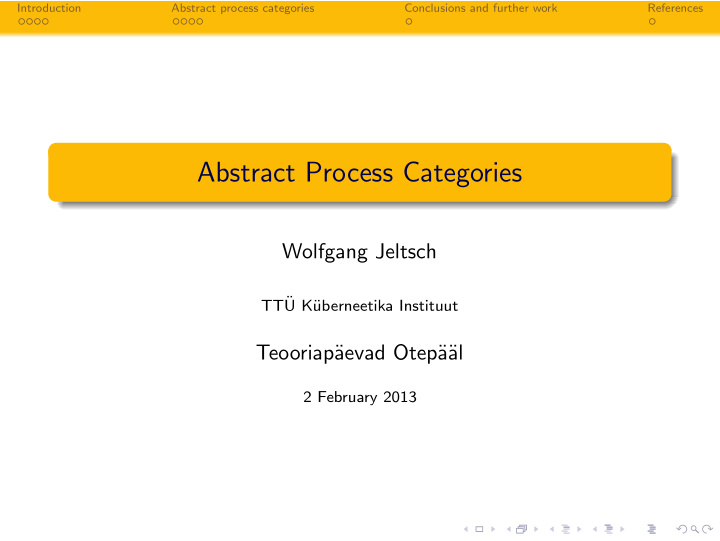 abstract process categories