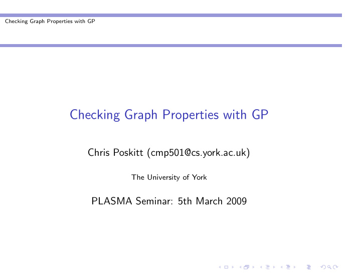 checking graph properties with gp