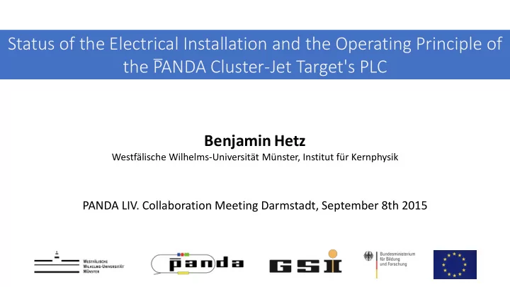 status of the electrical installation and the operating