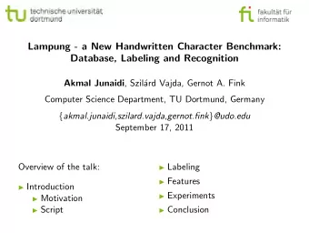 Lampung - a New Handwritten Character Benchmark:  Database, Labeling and Recognition Akmal Junaidi